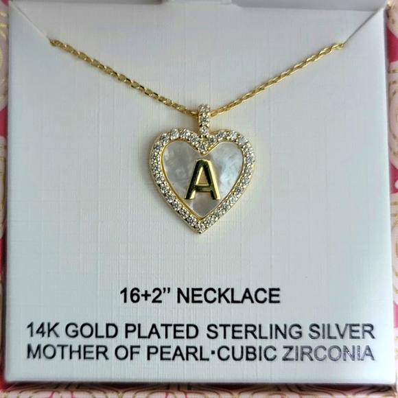 Charlotte & Lexi Letter "A" Necklace, 14K Gold Plated Sterling Silver - Picture 1 of 3